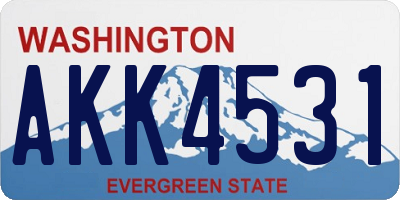 WA license plate AKK4531