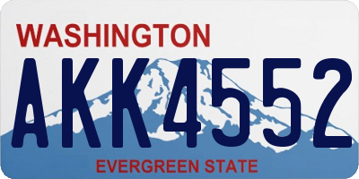 WA license plate AKK4552