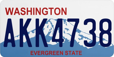 WA license plate AKK4738