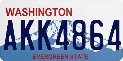 WA license plate AKK4864
