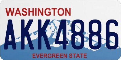 WA license plate AKK4886