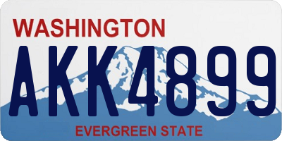 WA license plate AKK4899