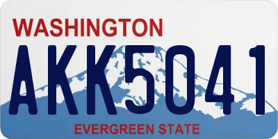WA license plate AKK5041