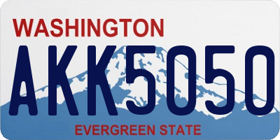 WA license plate AKK5050