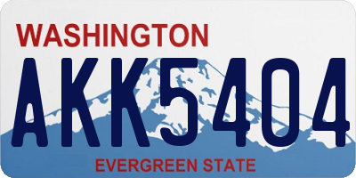 WA license plate AKK5404