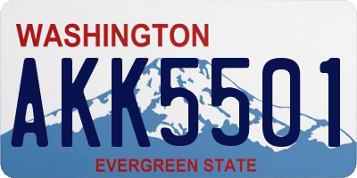 WA license plate AKK5501