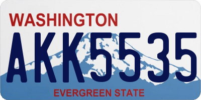 WA license plate AKK5535