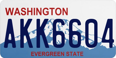 WA license plate AKK6604