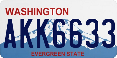 WA license plate AKK6633