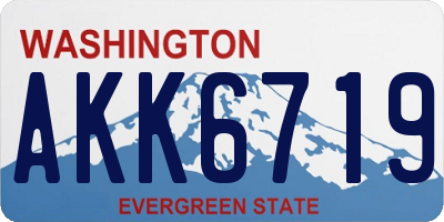 WA license plate AKK6719