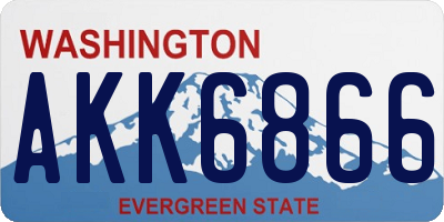 WA license plate AKK6866