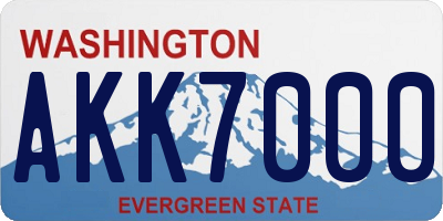 WA license plate AKK7000