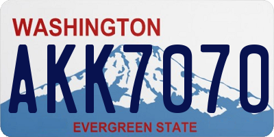 WA license plate AKK7070