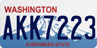 WA license plate AKK7223