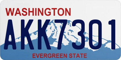 WA license plate AKK7301