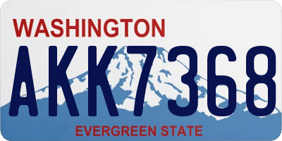 WA license plate AKK7368