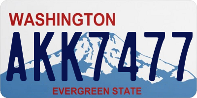 WA license plate AKK7477