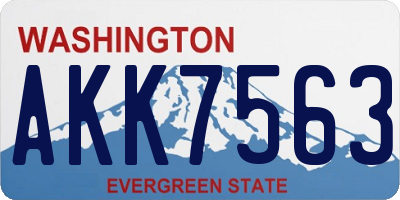 WA license plate AKK7563