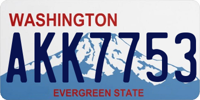 WA license plate AKK7753