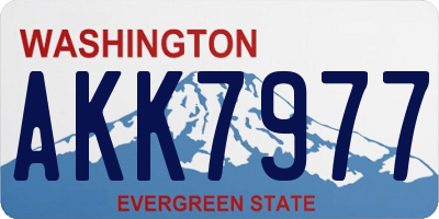 WA license plate AKK7977
