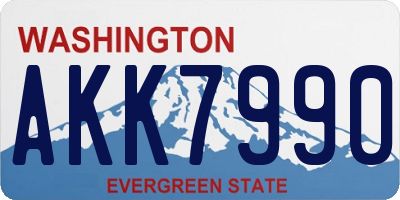 WA license plate AKK7990
