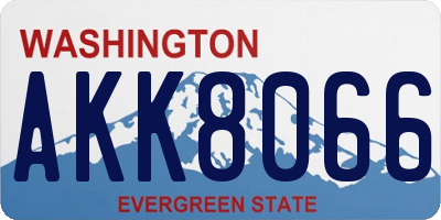 WA license plate AKK8066