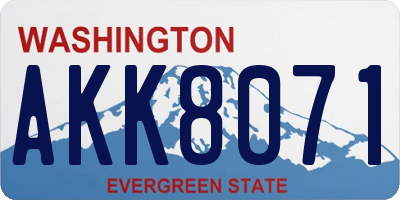 WA license plate AKK8071