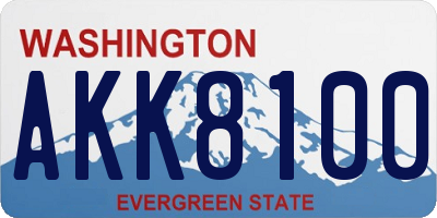 WA license plate AKK8100