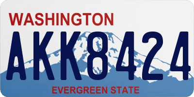 WA license plate AKK8424