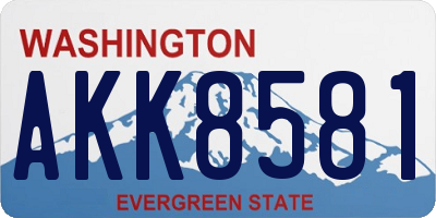 WA license plate AKK8581