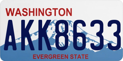 WA license plate AKK8633