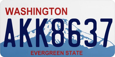 WA license plate AKK8637
