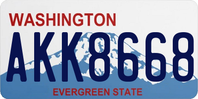 WA license plate AKK8668