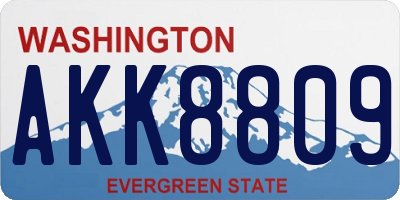 WA license plate AKK8809