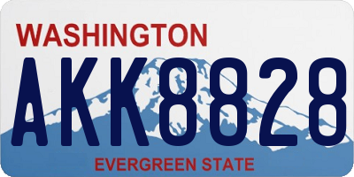 WA license plate AKK8828