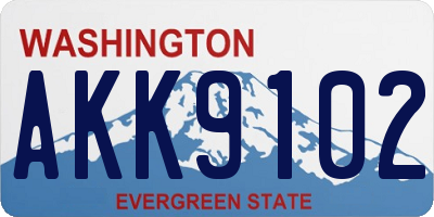 WA license plate AKK9102