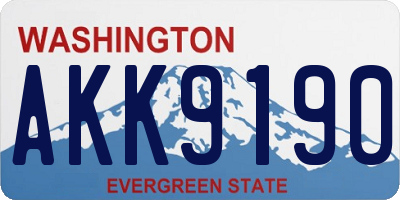 WA license plate AKK9190