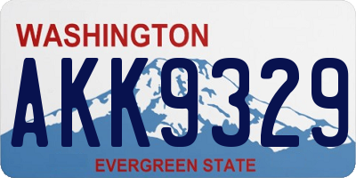 WA license plate AKK9329