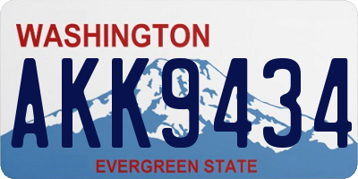 WA license plate AKK9434