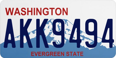 WA license plate AKK9494