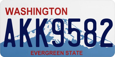 WA license plate AKK9582