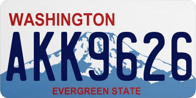 WA license plate AKK9626