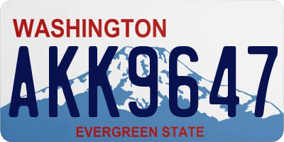 WA license plate AKK9647