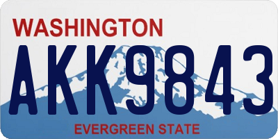 WA license plate AKK9843