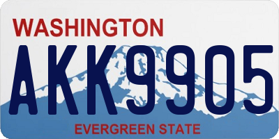 WA license plate AKK9905