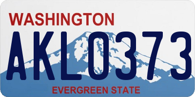 WA license plate AKL0373