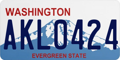 WA license plate AKL0424