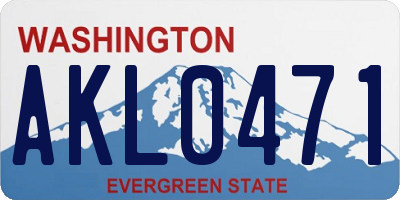 WA license plate AKL0471