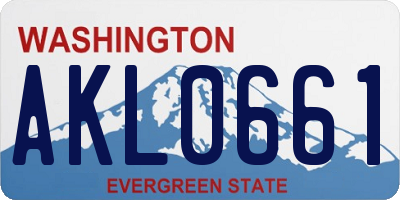 WA license plate AKL0661