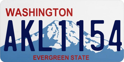 WA license plate AKL1154